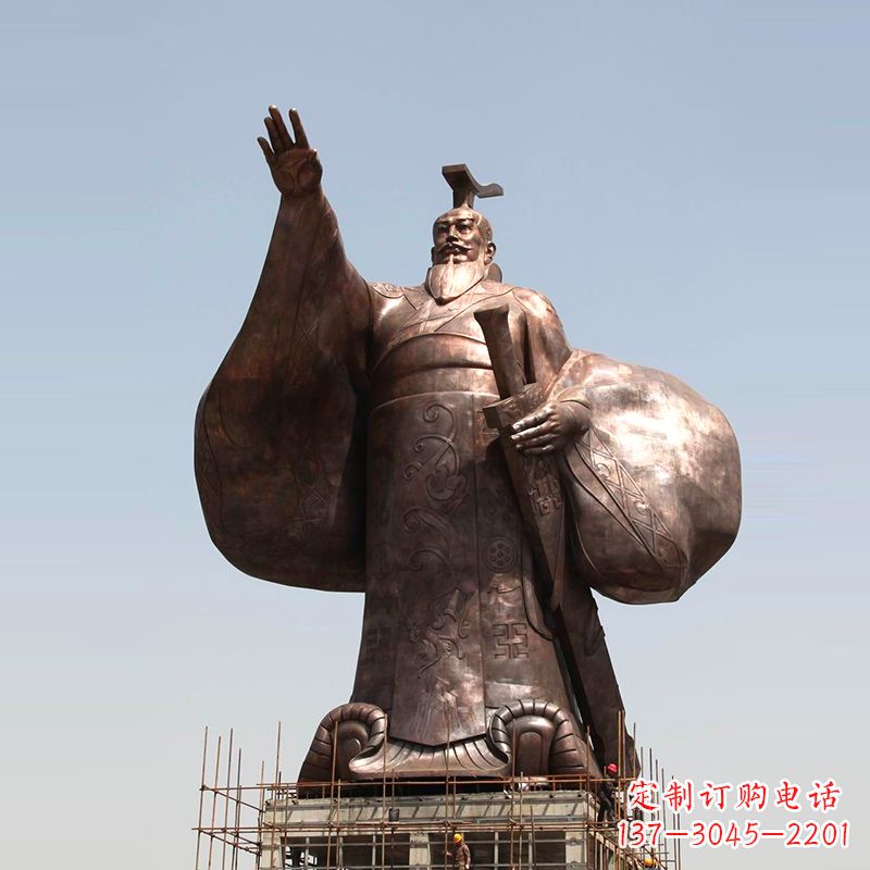 重庆传承历史风采,精美秦始皇铜雕塑