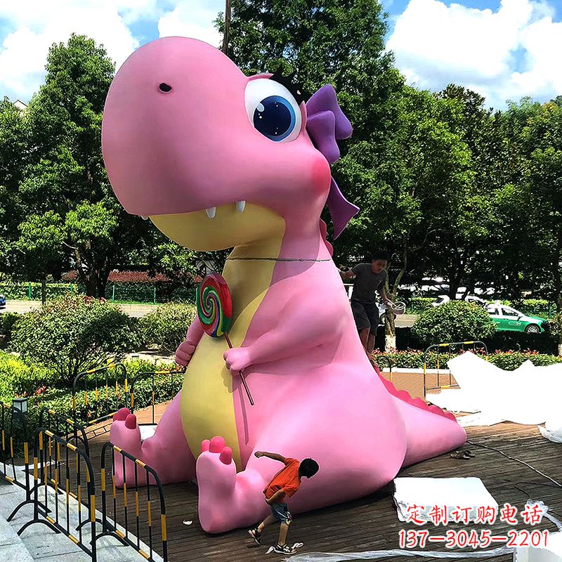 重庆大型卡通恐龙雕塑摆件-商场儿童游乐场大型动物景观雕塑