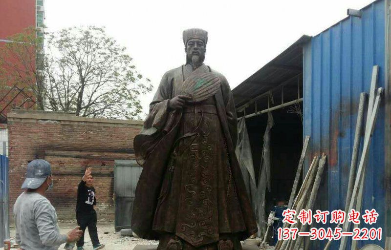 重庆典雅大型立式诸葛亮铜雕