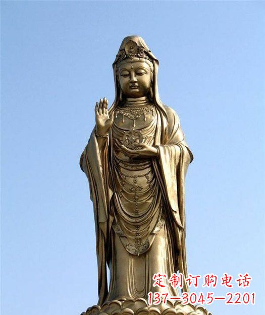 重庆大型立式铜观音雕塑
