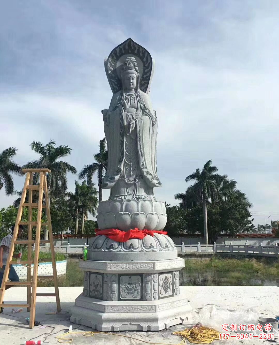 重庆大型石雕观音广场景观雕塑户外摆件