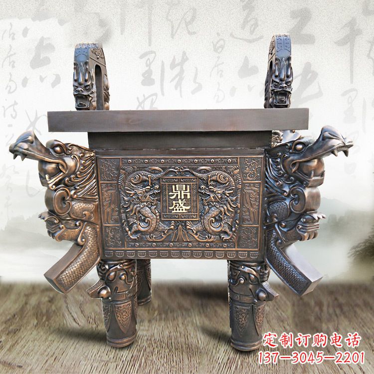 重庆典雅双龙四龙铜鼎雕塑