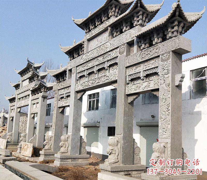 重庆五门仿古牌坊石雕