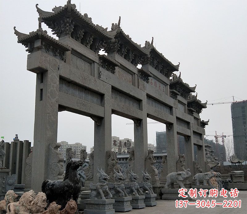 重庆精美仿古牌坊石雕