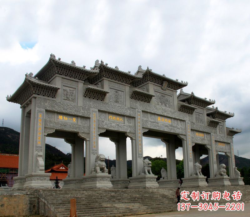 重庆大型五门石雕牌楼雕塑