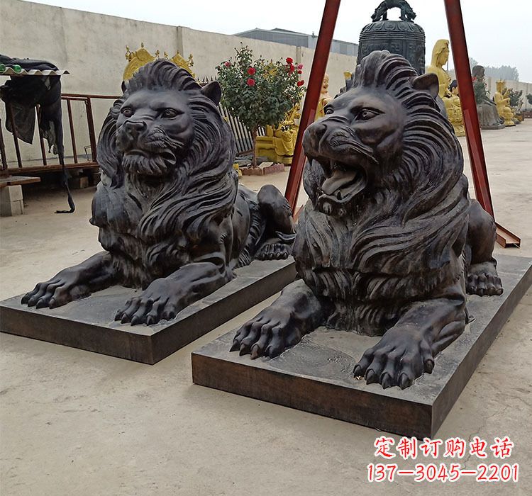 重庆精致灵动的铸铜狮子雕塑