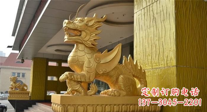 重庆精美麒麟铜雕，展现神秘之美