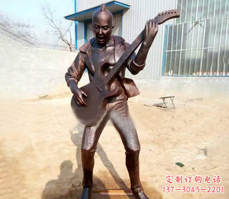 重庆精致细腻的铜吉他雕塑