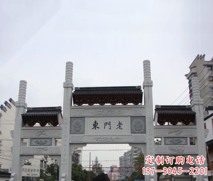 重庆精美三门石牌坊雕塑