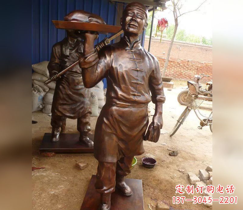 重庆店小二铜雕,精美绝伦,永传佳话
