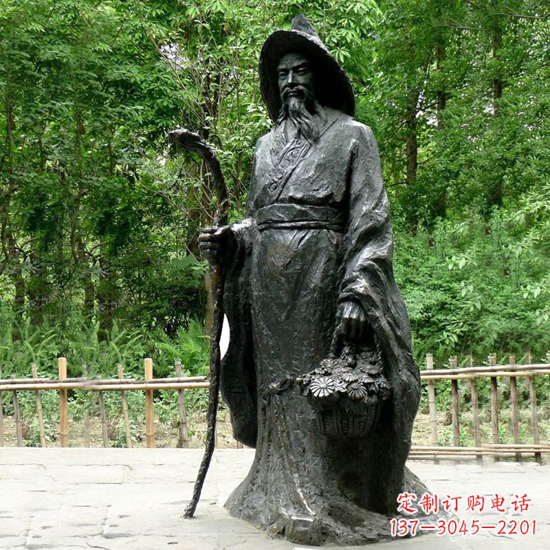 重庆东晋著名诗人铜雕陶渊明雕像