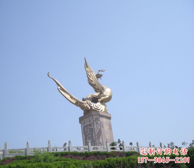 重庆传统工艺精美凤凰铜雕塑