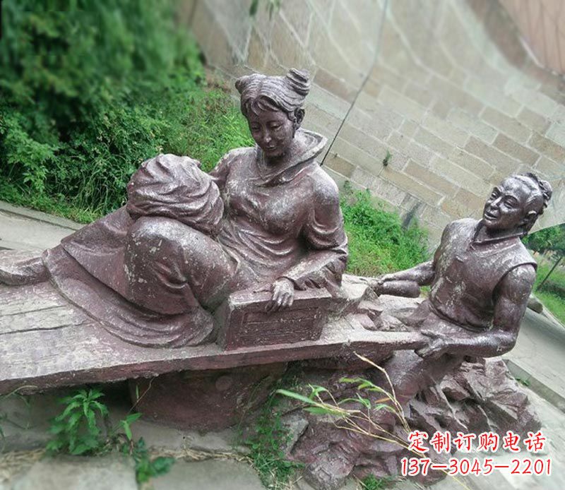 重庆传统风格高雅的独轮车铜雕