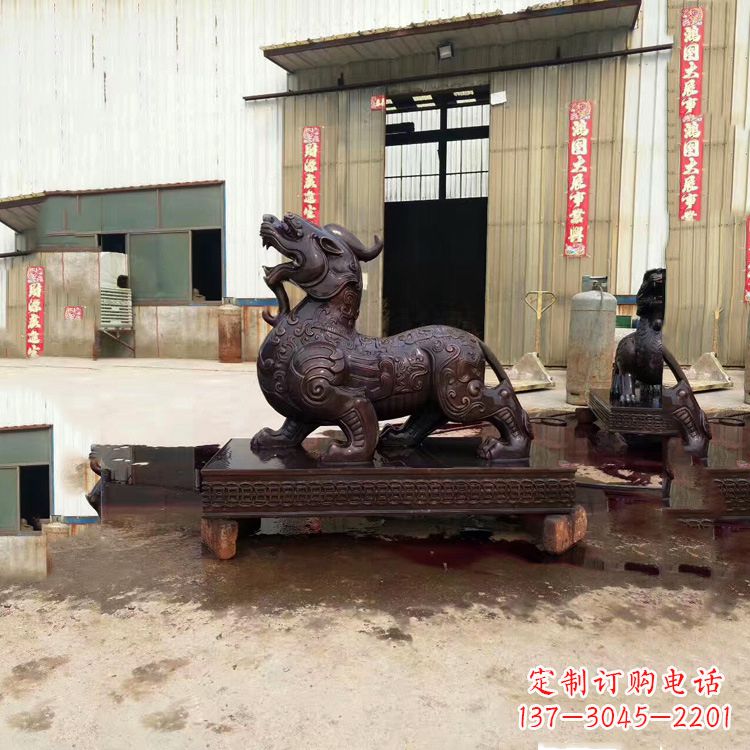 重庆独角兽铸铜雕塑—精雕细琢的艺术瑰宝