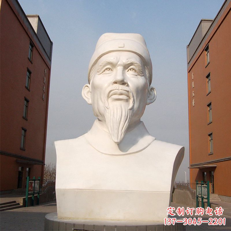 重庆杜甫石雕像-学校校园历史名人唐代著名诗人头像