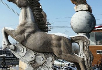 重庆大理石马踏祥云雕塑