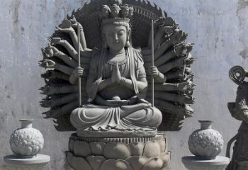重庆宗教庙宇千手观音大理石雕塑