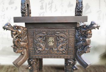 重庆典雅双龙四龙铜鼎雕塑
