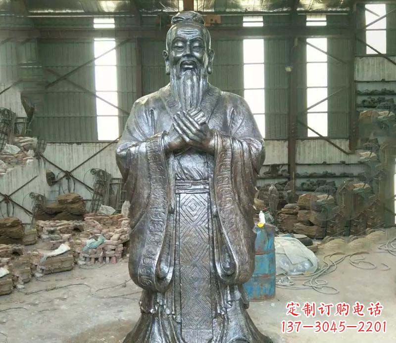 重庆锻铜校园老子人物雕塑，铸就永恒的追求