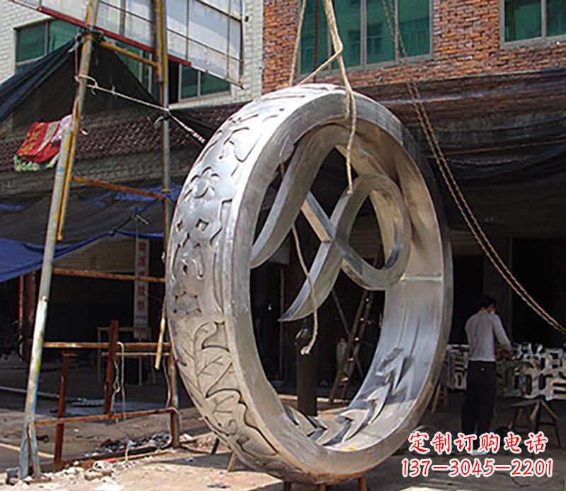 重庆精致环形不锈钢景观雕塑