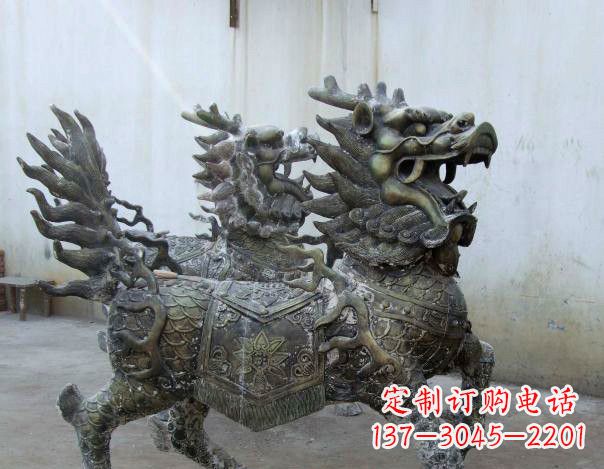 重庆精致手工铜麒麟雕塑
