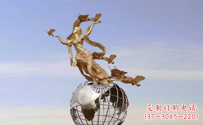 重庆多斯广场不锈钢地球雕塑