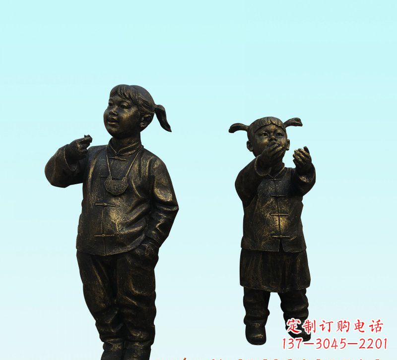 重庆儿童人物铜雕