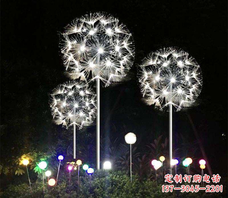 重庆发光不锈钢蒲公英雕塑