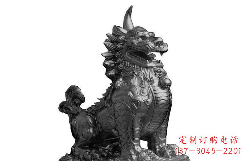 重庆独角兽铜雕塑,精美细腻传统工艺