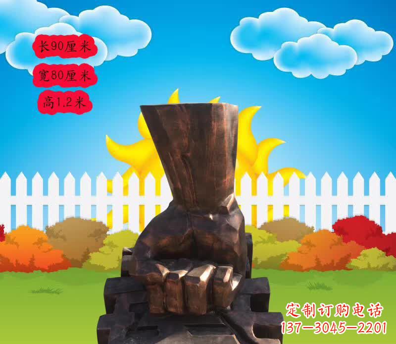 重庆精美铜拳头雕塑