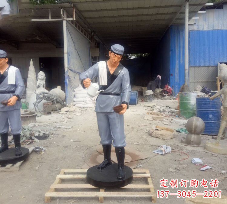 重庆铝合金仿真店小二雕塑