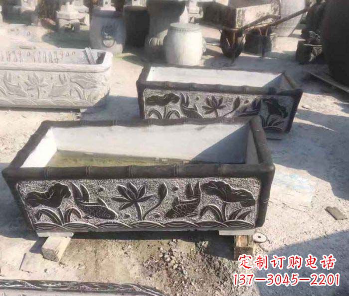 重庆精美仿古石水缸雕塑