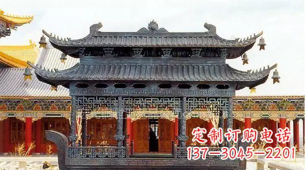 重庆方形寺庙香炉铜雕塑