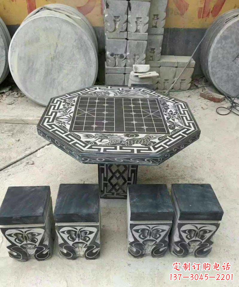 重庆仿古八角石桌凳