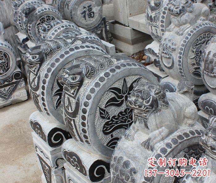 重庆仿古抱鼓石招财石门墩 (2)
