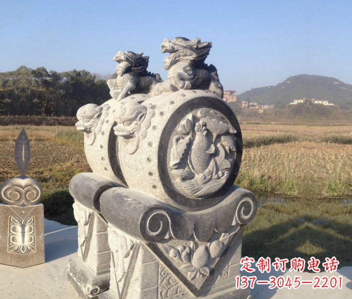 重庆仿古抱鼓石镇宅石门墩 (4)
