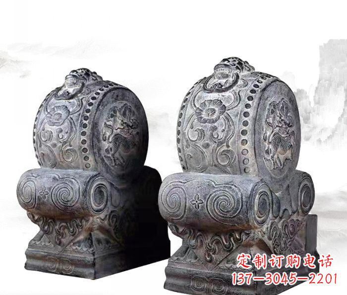 重庆仿古抱鼓石镇宅石门墩 (3)