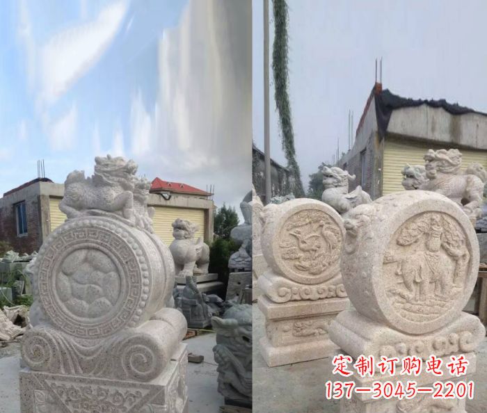 重庆仿古抱鼓石镇宅石门墩 (2)
