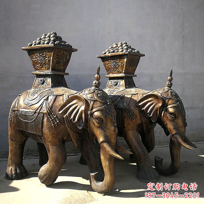 重庆中领雕塑-传承传统,大象铜雕精美古典