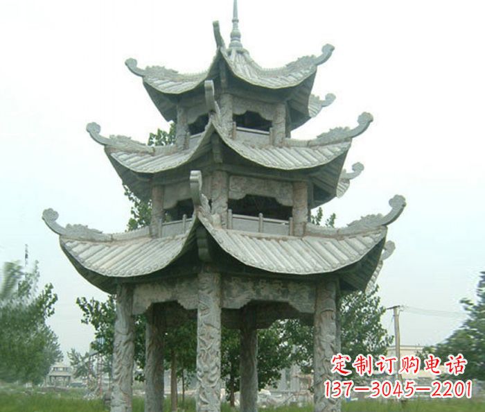 重庆仿古多层石雕凉亭