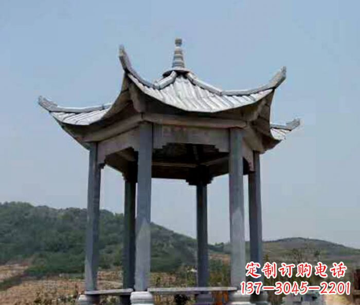 重庆仿古六角凉亭石雕 (5)