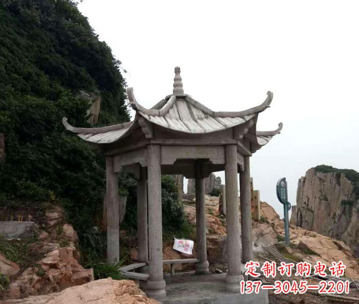 重庆仿古六角凉亭石雕 (7)