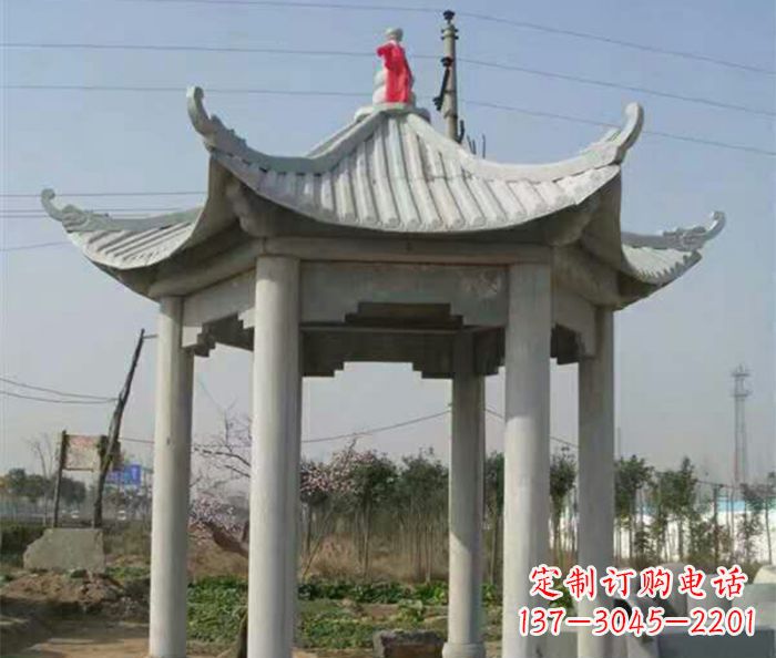 重庆仿古六角凉亭石雕 (9)