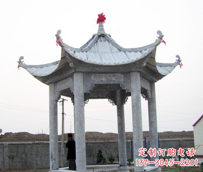 重庆仿古六角石雕凉亭