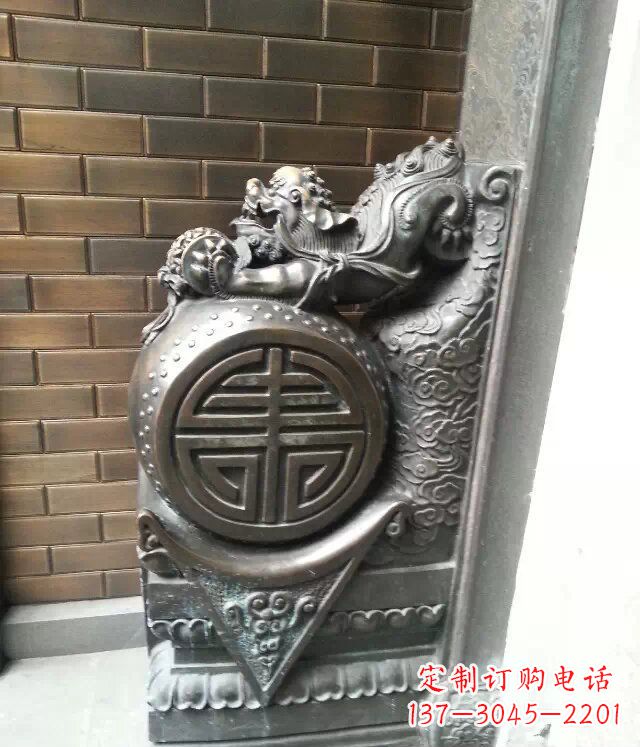 重庆精美仿古门墩铜雕