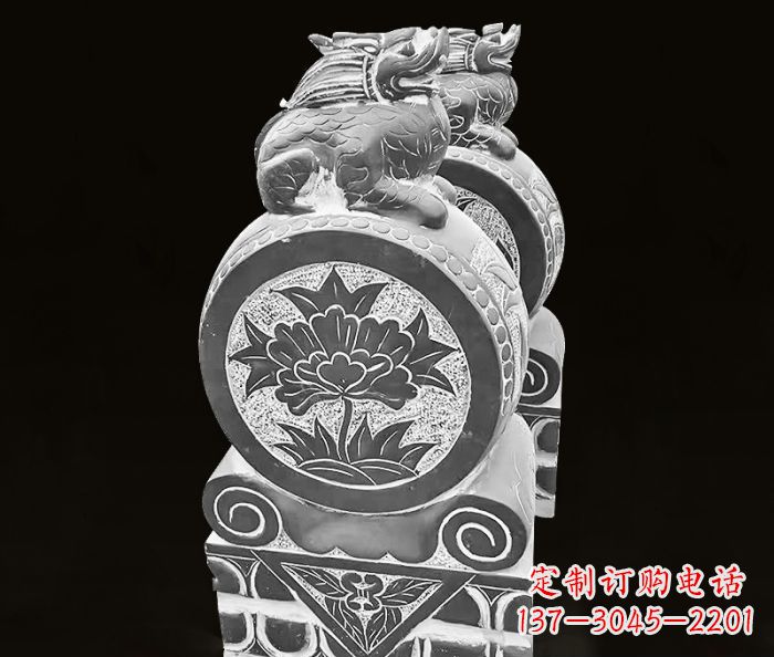 重庆仿古麒麟抱鼓石镇宅石门墩