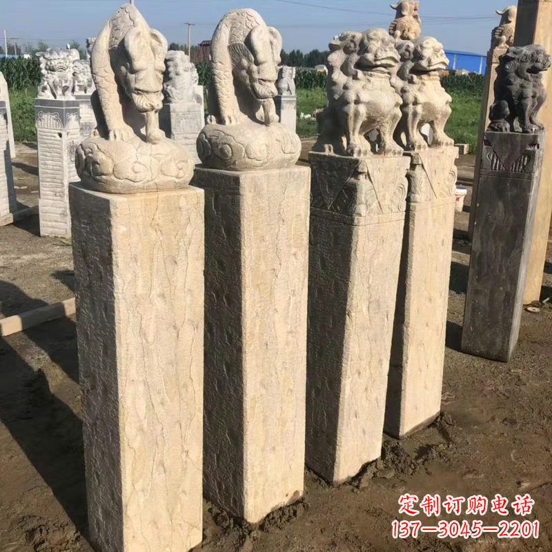 重庆仿古麒麟貔貅栓马柱