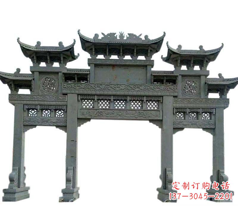 重庆精美的仿古大理石牌坊雕塑