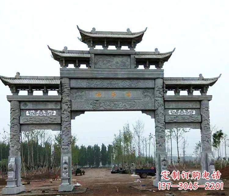 重庆精美石雕牌坊雕塑