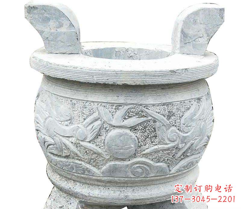 重庆仿古三足香炉石雕 (2)